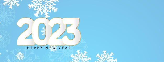 Vettore gratuito felice anno nuovo 2023 banner decorativo moderno design