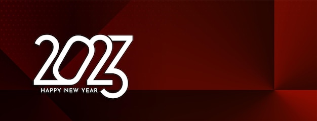 Vettore gratuito felice anno nuovo 2023 banner dal design moderno ed elegante