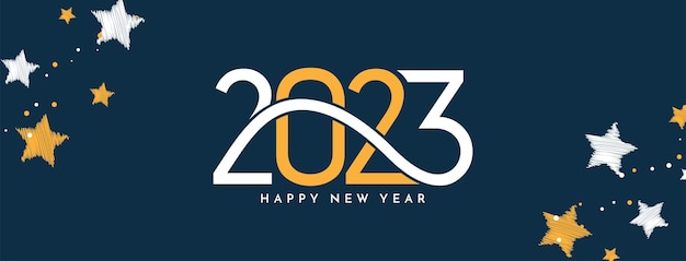 Felice anno nuovo 2023 design elegante ed elegante del banner