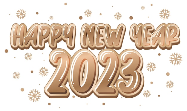 Happy New Year 2023 text for banner design