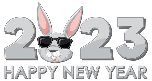 Happy new year 2023 text for banner design