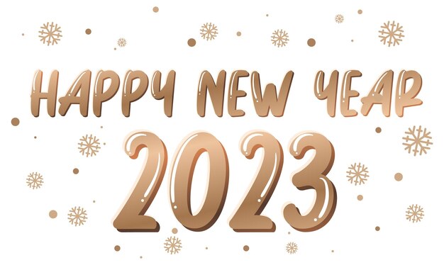 Free vector happy new year 2023 text for banner design