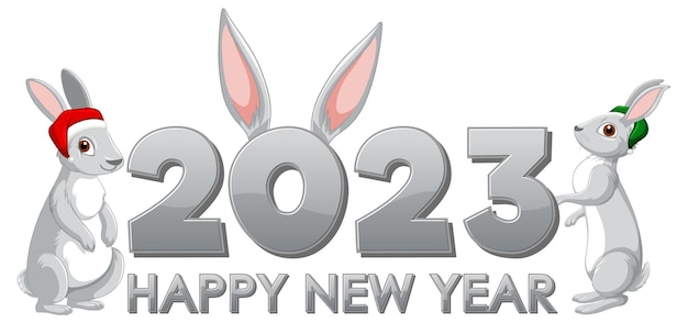 Happy new year 2023 text for banner design