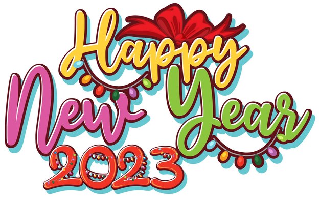 Happy New Year 2023 text for banner or poster design