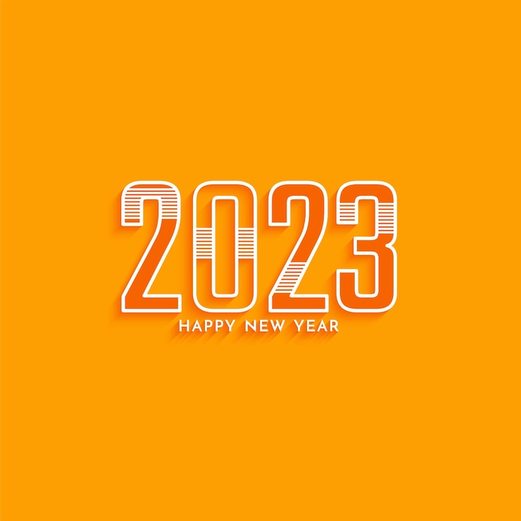मुफ़्त वेक्टर happy new year 2023 text decorative background design