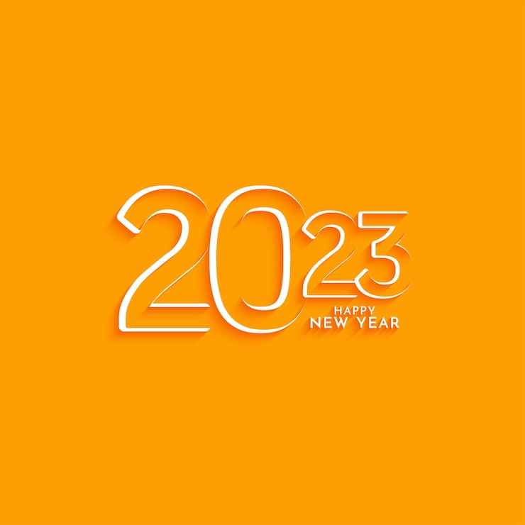 Free Vector happy new year 2023 text decorative background design