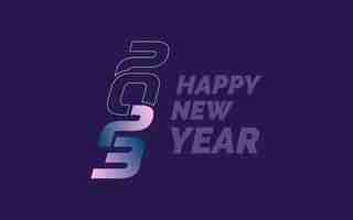 Free vector happy new year 2023 text design for brochure design template card banner vector illustration