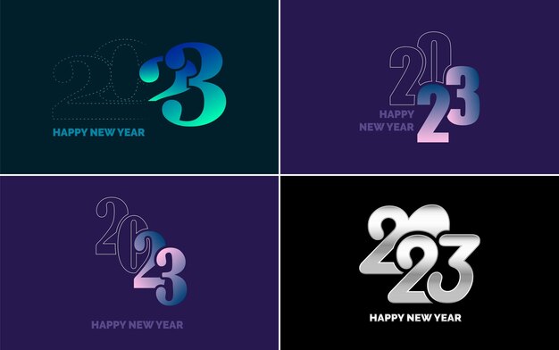 С Новым годом 2023 текстовый дизайн Обложка делового дневника на 2023 год с пожеланиями Брошюра дизайн шаблона карты баннер Новогодняя векторная иллюстрация