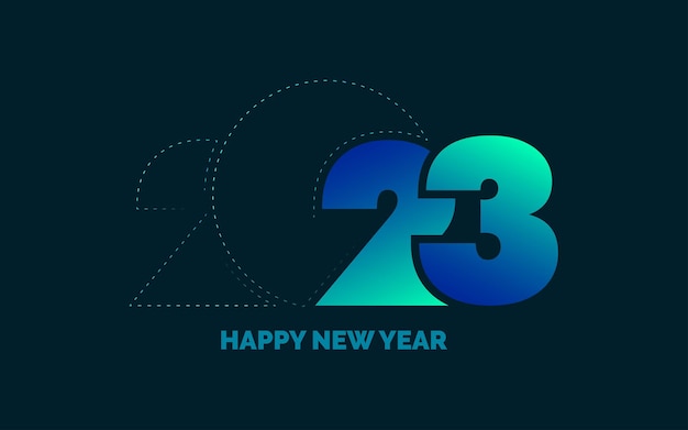 Happy New Year 2023 text design Cover of business diary for 2023 with wishes Brochure design template card banner Vector illustration
