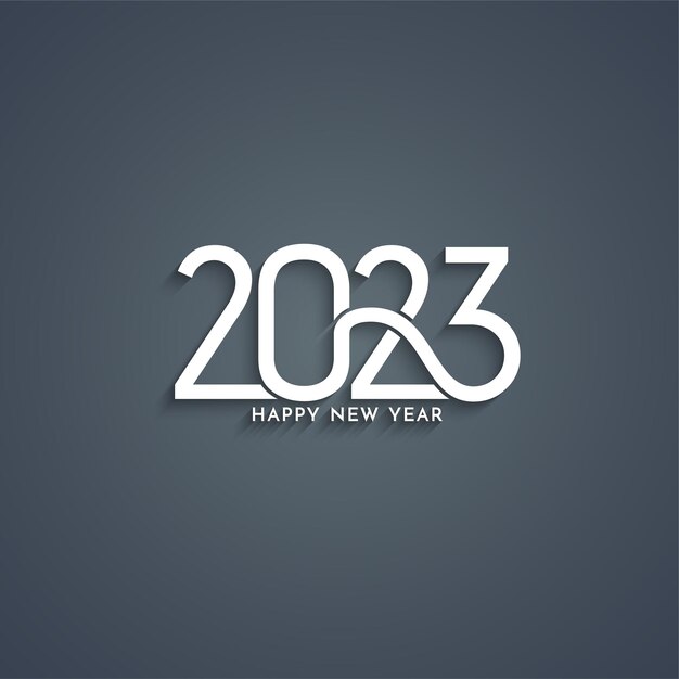 Vettore gratuito felice anno nuovo 2023 testo design sfondo elegante