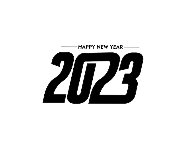 Happy New Year 2023 Text Typography Design Patter Vector illustration