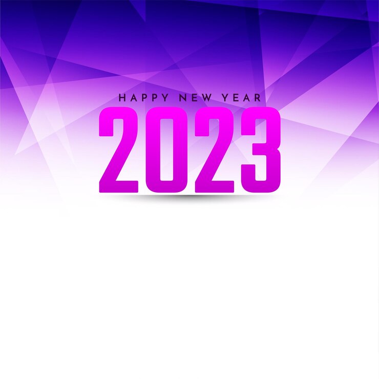 Free Vector happy new year 2023 violet geometric background design