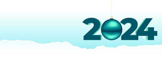 Free vector happy new year 2024 bauble wallpaper with text space vector