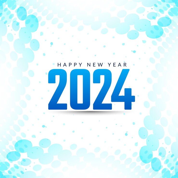 무료 Vector 신년 축하 2024 축하 카드 디자인