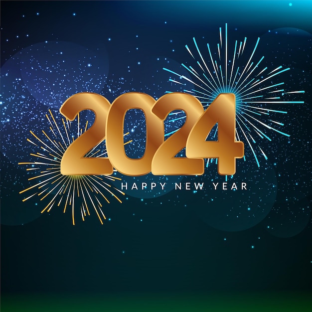 Happy new year 2024 celebration stylish background vector