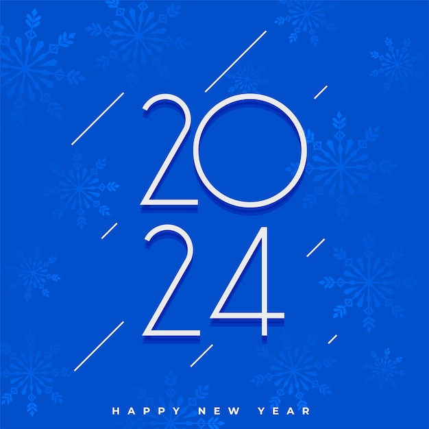 Free vector happy new year 2024 snowflake background in modern style