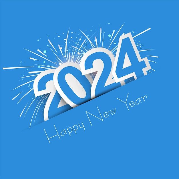 Free vector happy new year 2024 text for celebration card background