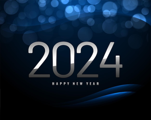 Free vector happy new year 2024 wishes background with bokeh effect vector