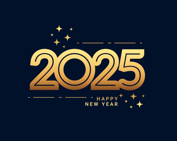 Free Vector happy new year 2025 event background design