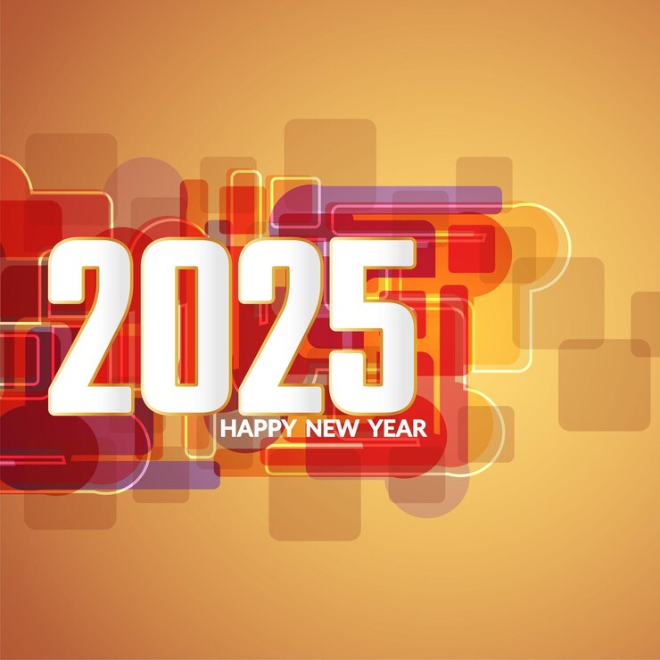 Free Vector happy new year 2025 modern decorative background