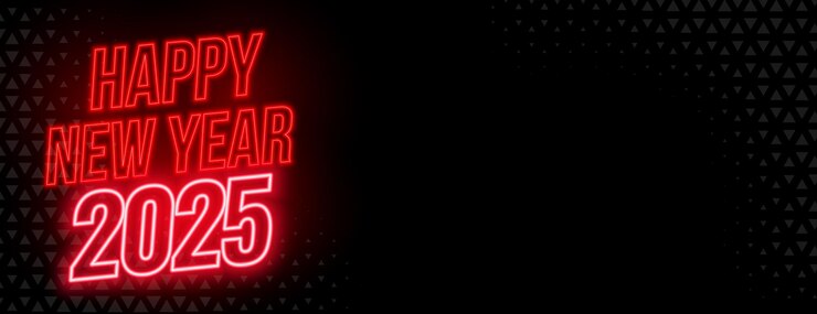 Бесплатный Вектор счастливого нового года 2025 партийные обои в неоновом стиле