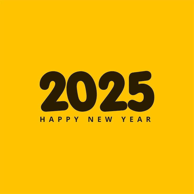 Free Vector happy new year 2025 text typography design for element flyer banner design