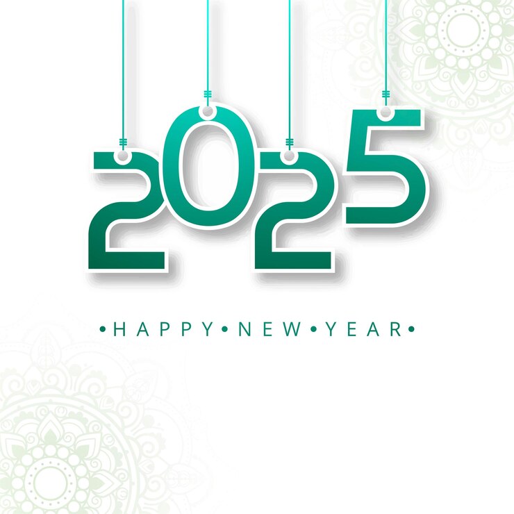 मुफ़्त वेक्टर happy new year 2025 wishes celebration holiday card background