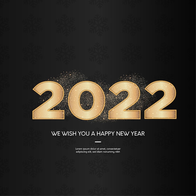 Happy new year background with golden numbers