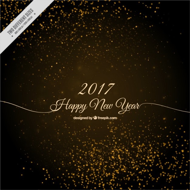 Happy new year background with golden sparkles