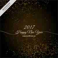 Free vector happy new year background with golden sparkles