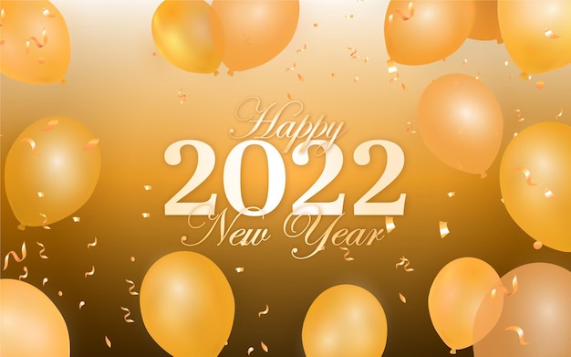 Бесплатное векторное изображение С новым годом фон с реалистичными воздушными шарами