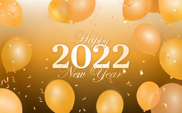 Free vector happy new year background with realistic balloons