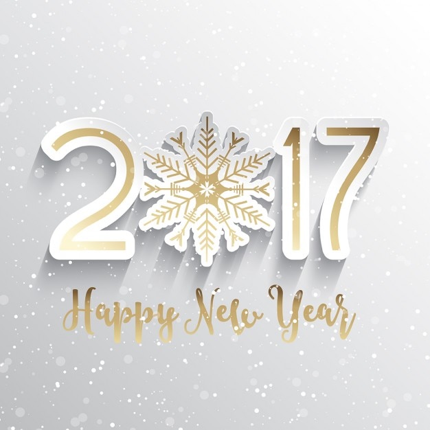 Happy new year background with snowflake design