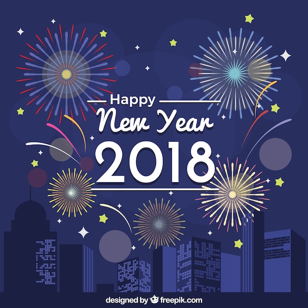 無料ベクター 幸せな新年の背景