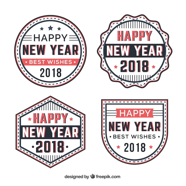 Free vector happy new year badges collection