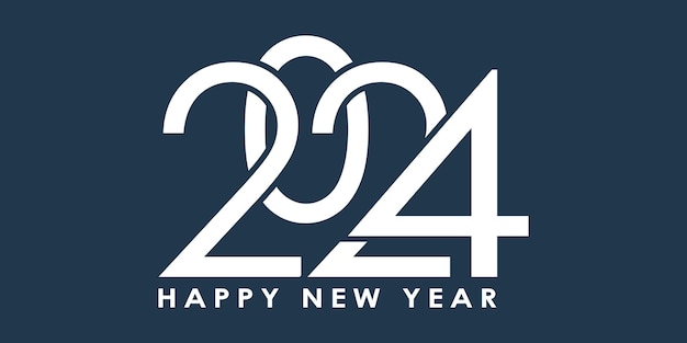 Happy New Year banner design with white numbers design
