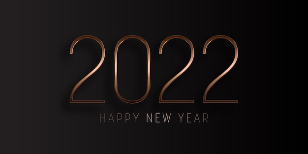 Free vector happy new year banner with a minimal design