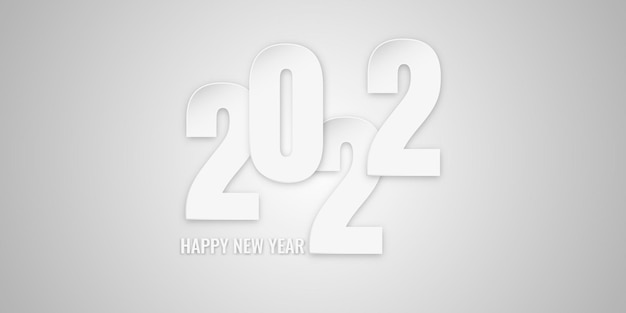 Free vector happy new year banner with paper cut style numbers on geometric background