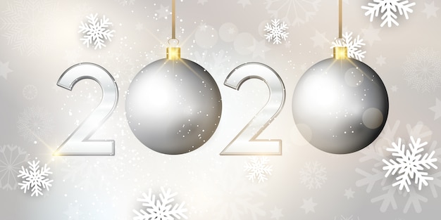 Free vector happy new year bauble banner