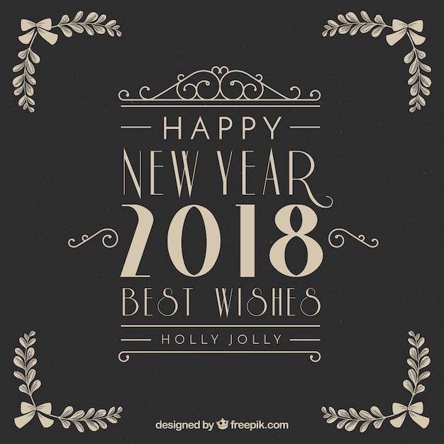 Happy new year black vintage background