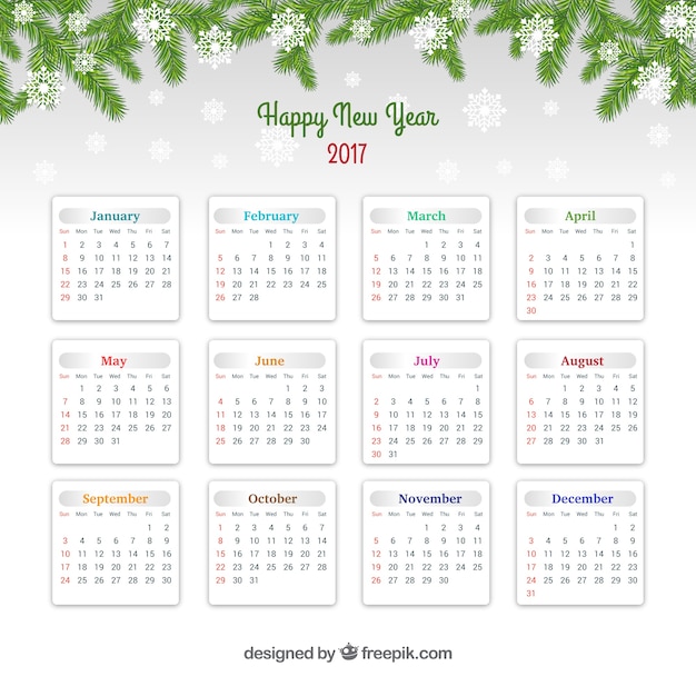 Happy new year calendar