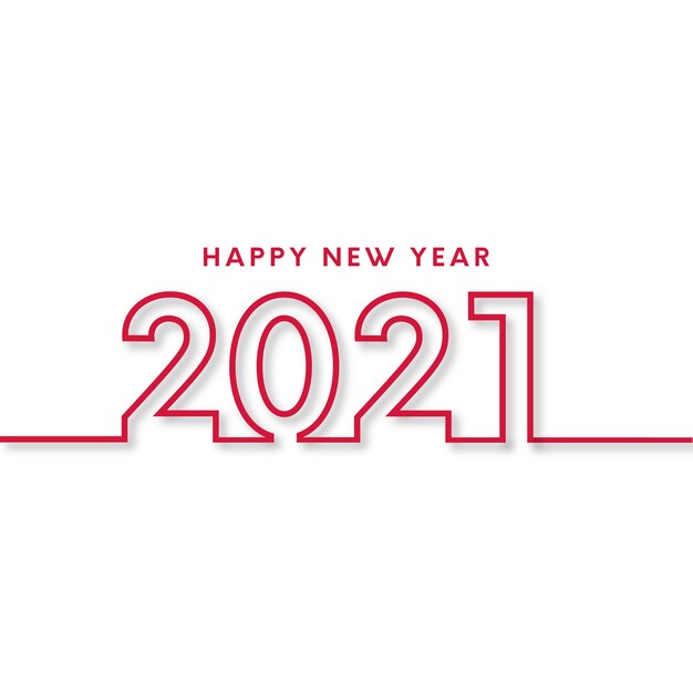 Happy New year card with Flat Design