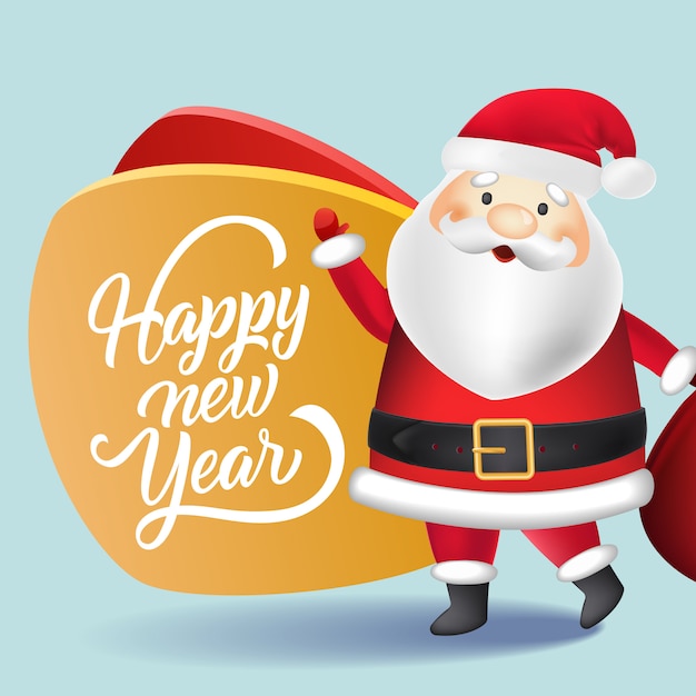 Free vector happy new year flyer design. santa claus