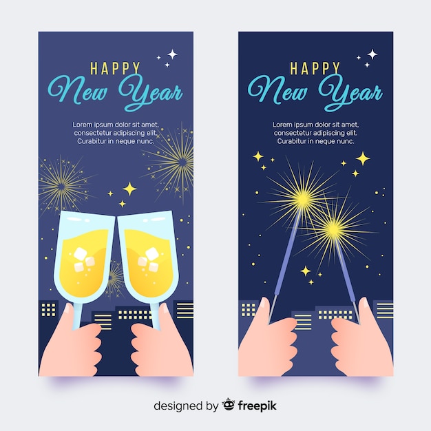 Free vector happy new year flyer