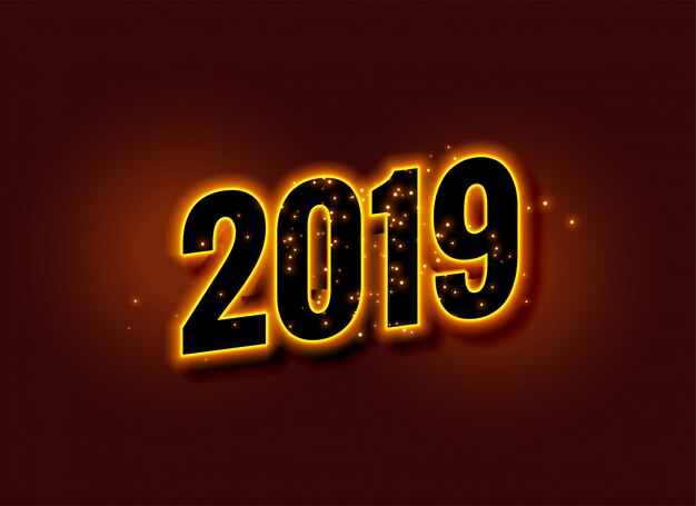 Happy new year glowing 2019 background