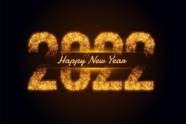 Happy new year golden sparkle 2022 text effect lovely greeting