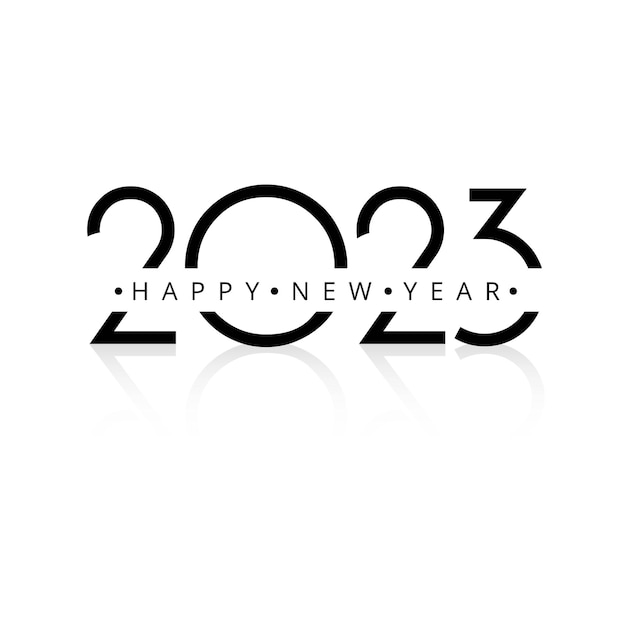 Free vector happy new year golden text 2023 celebration card background