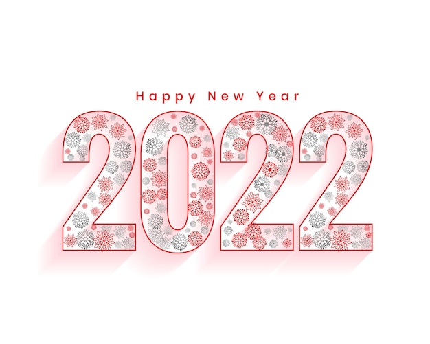 Free vector happy new year greeting card 2022 text in snowflake style