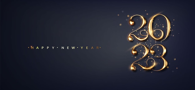 Бесплатное векторное изображение Поздравительная открытка с новым годом и черный фон с местом для поздравления дизайн брошюры t