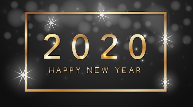 Happy new year greeting card design for 2020